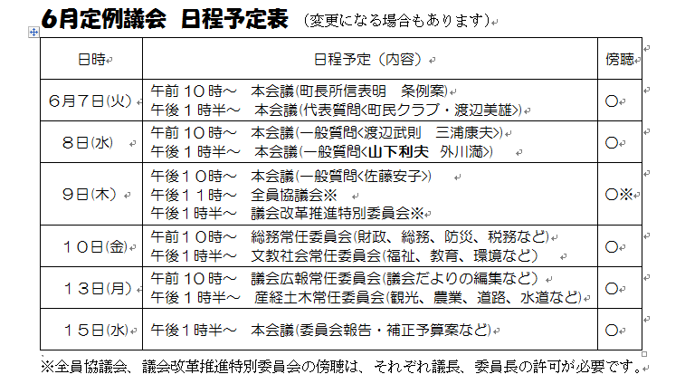 ６月定例議会