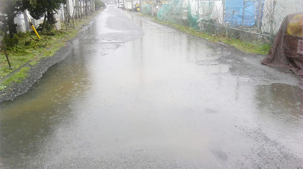 冠水した道路